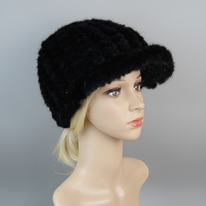 Hot Sale Luxury Women Real Mink Fur Hat Cap New Snow Unisex Mink Fur Beret Hats