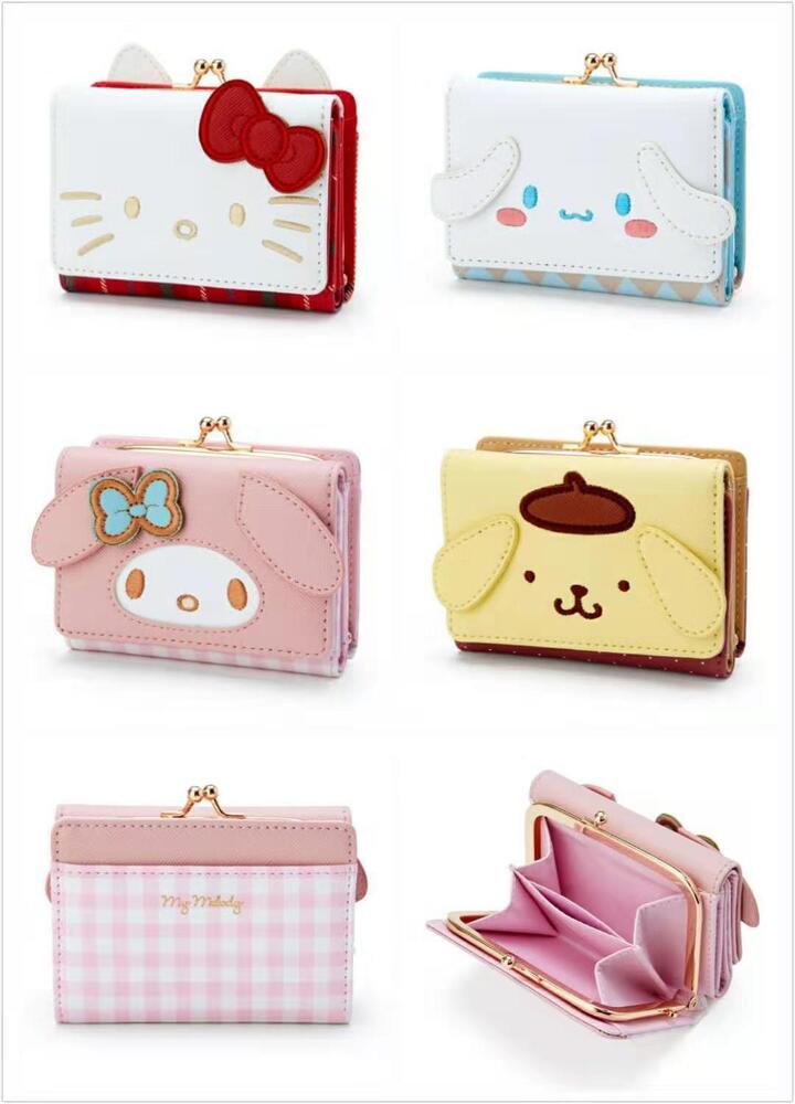 New PU Women's Wallet Cinnamoroll Style Zipper Buckle Card Bag Leather Clip