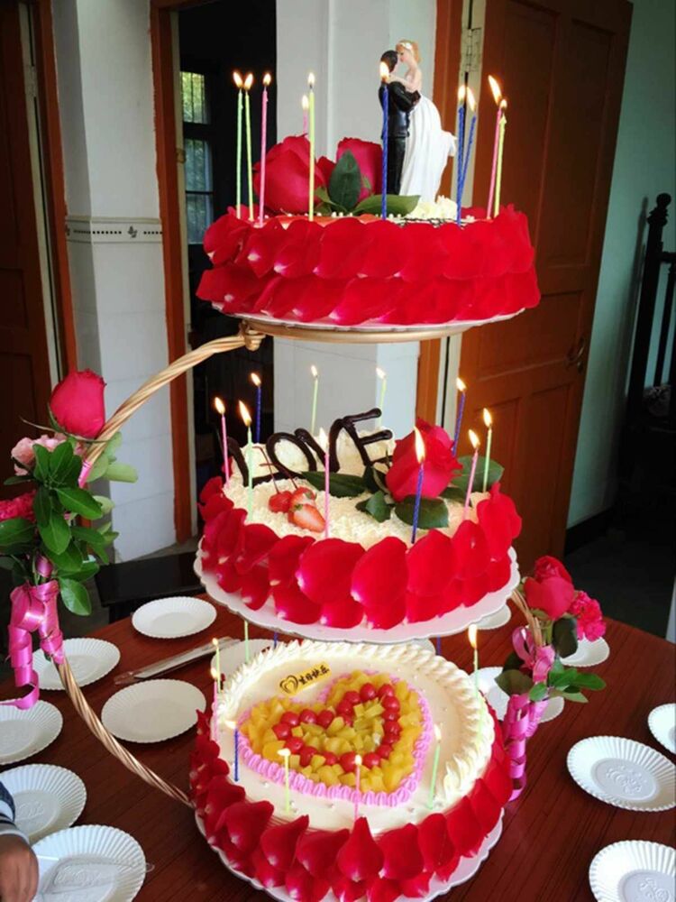 3 Tier Creative Cake Stands 60cm Metal Cupcake Cookies Display Holder Decoration