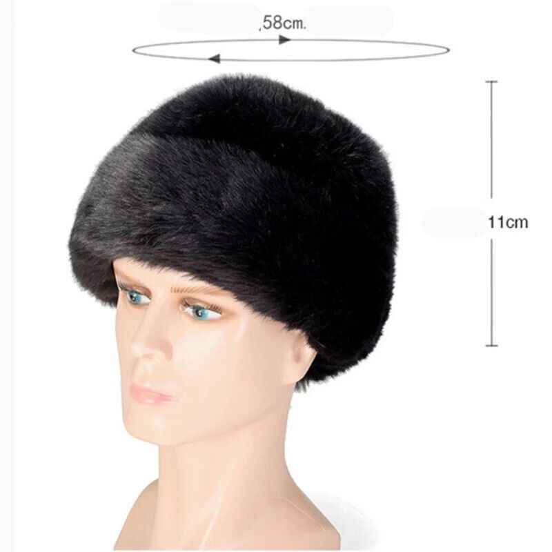 Men Winter Caps Faux Fur Outdoors Warm Thicken Retro Stylish Bomber Hats 56-60cm