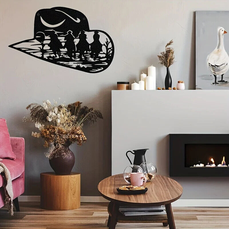 Cowboy Hat Metal Wall Art Perfect Decoration Farmhouse, Room Decor, Home Decor