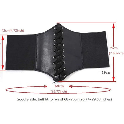 Women Corset Belt PU Leather Fashion Slimming Cummerbund Gothic Waistband Girdle