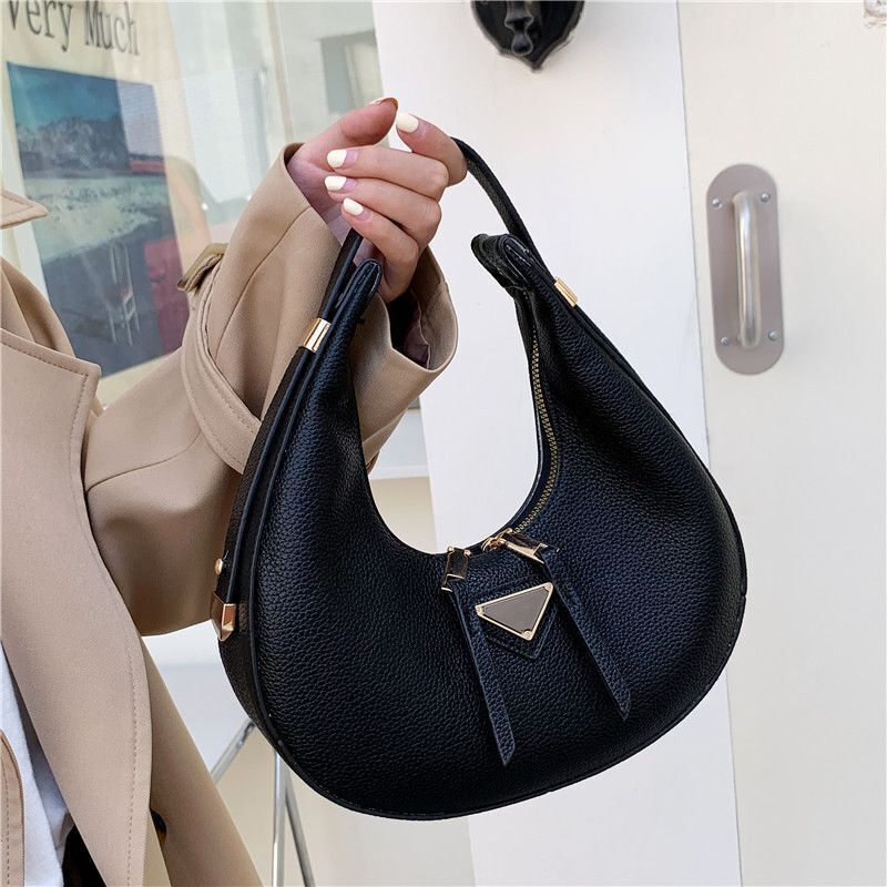 Bag Fashion Vintage Handbag Texture Lychee Crescent Bags Underarm Handbags Purse