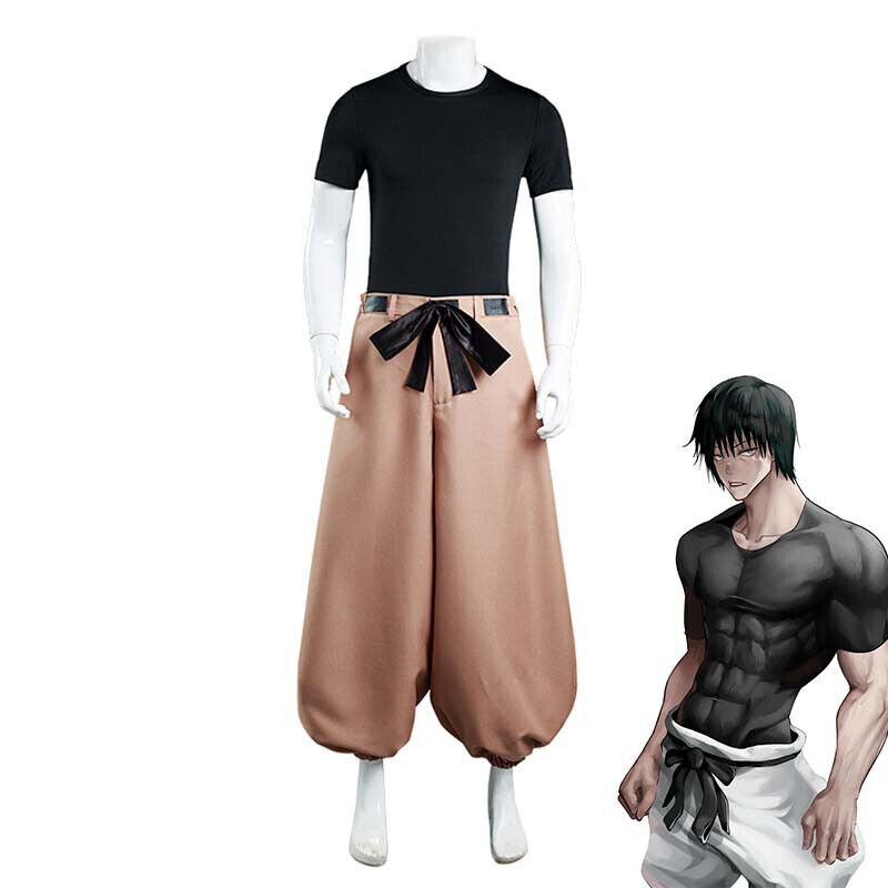 Anime Jujutsu Kaisen Fushiguro Toji Uniform Cosplay Costume T-shirt+Pants Set