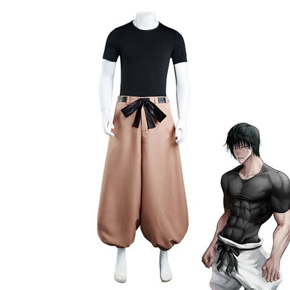 Anime Jujutsu Kaisen Fushiguro Toji Uniform Cosplay Costume T-shirt+Pants Set