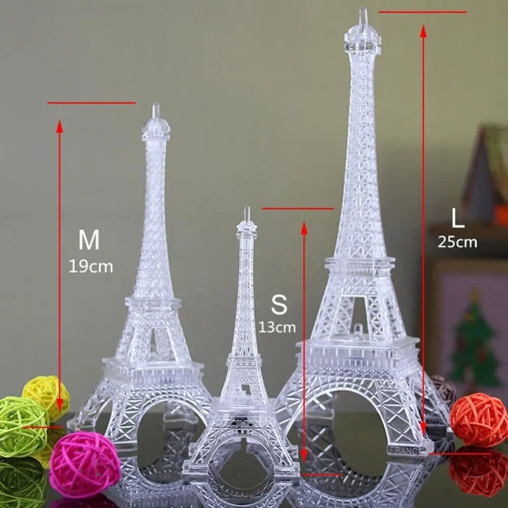 Night Light Mini Eiffel Tower LED Color Changing Lamps Home Miniatures Figurines