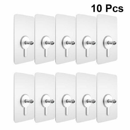 Punch-Free 10pcs Non-Marking Screw Sticker Wall Picture Hook Invisible Traceless