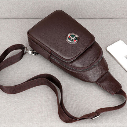 100% Genuine Leather Crossbody Bag Chest Bag Hiking Sling Backpack Shoulder Bag