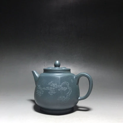 vintage chinese yixing purple clay teapot zisha ceremony carving Collectible art