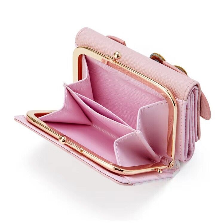 New PU Women's Wallet Cinnamoroll Style Zipper Buckle Card Bag Leather Clip