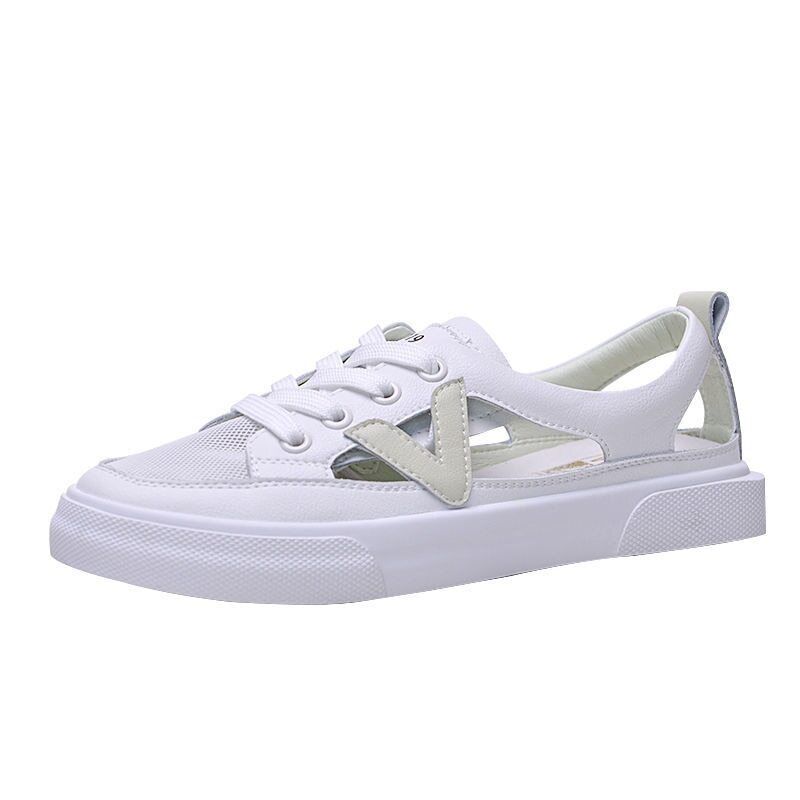 Leather Bag Head Sports Sandals Women's Outer Wear Summer White Shoes Woman