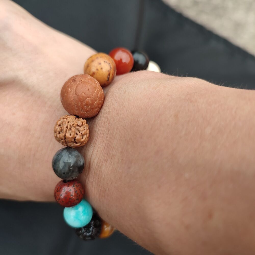 Antique Bodhi Mala Monk Tibetan Rosary Tree Buddha Ø14mm Amitabha praying