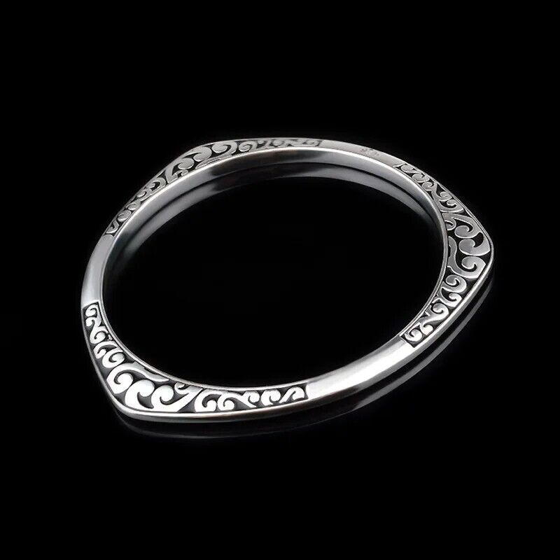 Women Cuff Bracelet Sterling Tibetan Silver Bangle Vintage Style Fashion Jewelry