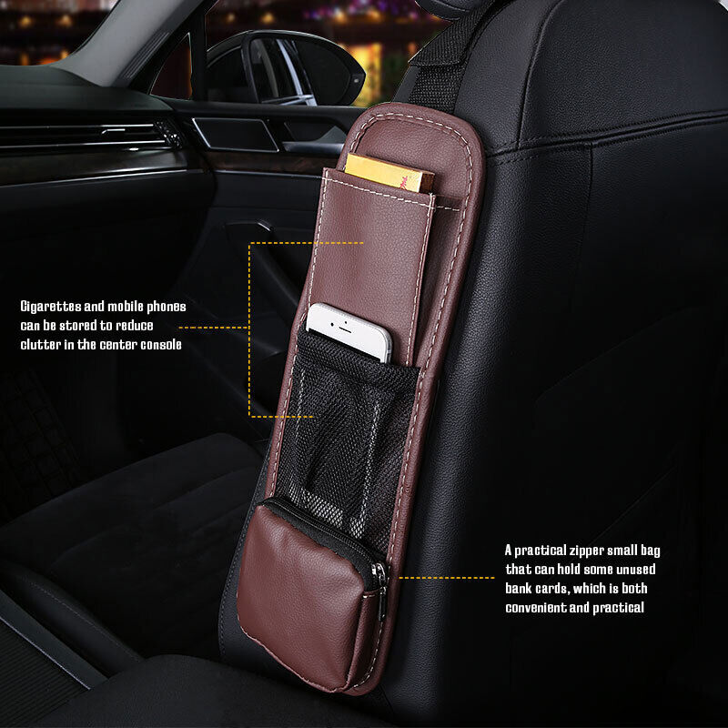 Car Seat Side Mesh Bag Organizer Storage Holder Phone Stowing Pocket Accessories