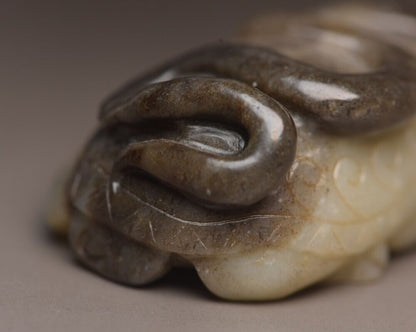 Chinese Antique Hetian Jade Carving Dragon Turtle Statue Sculpture Nice Artwork