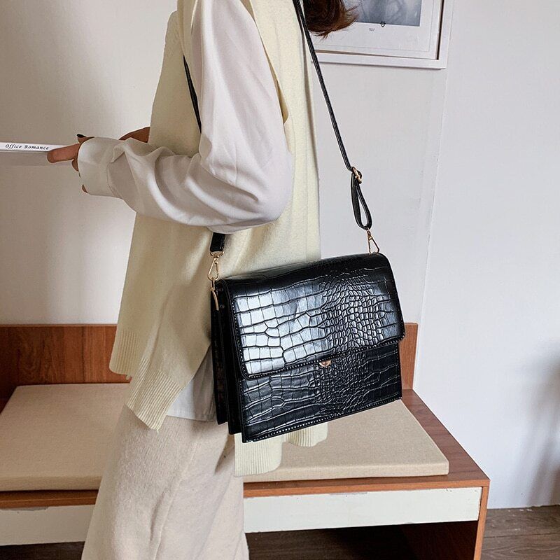 PU Leather Shoulder Crossbody Bags Women Bag Pattern Casual Tote Bag