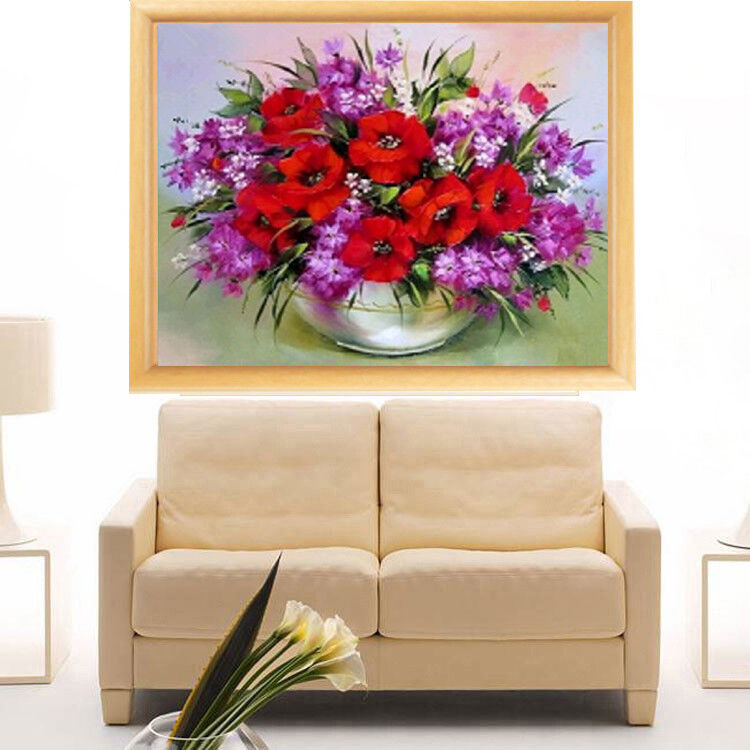 DIY Diamond Embroider Beautiful Flowers Diamond MosaicTile 5D Diamonds Painting
