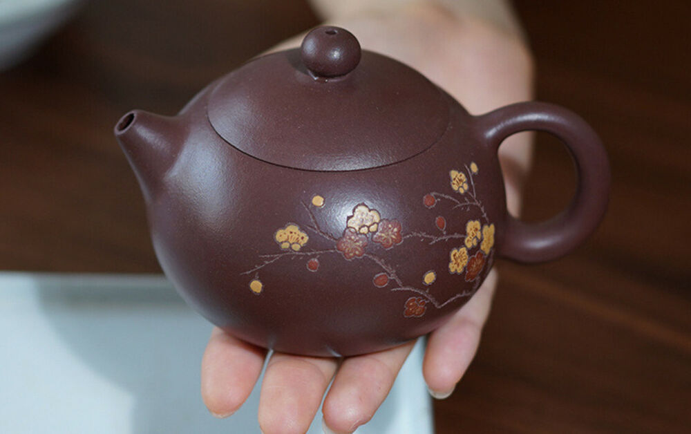 240cc chinese Yixing Handmade Zisha Purple clay Teapot XiShi Hu Tea Pot