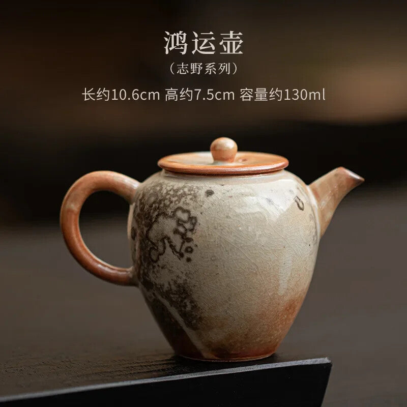 Porcelain Zhiye Teapot Handmade Gold-plated Silver Cat Pot Tea Brewing Kettle -