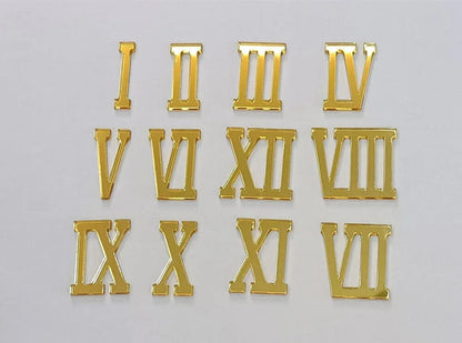 Numerics Unfinished Acrylic Cutout 12Pcs Wooden Roman Numerals Clock Craft Decor