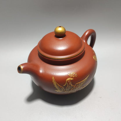 Vintage China Yixing Purple Clay Teapot Zisha Ceremony Exquisite Phoenix Teaware
