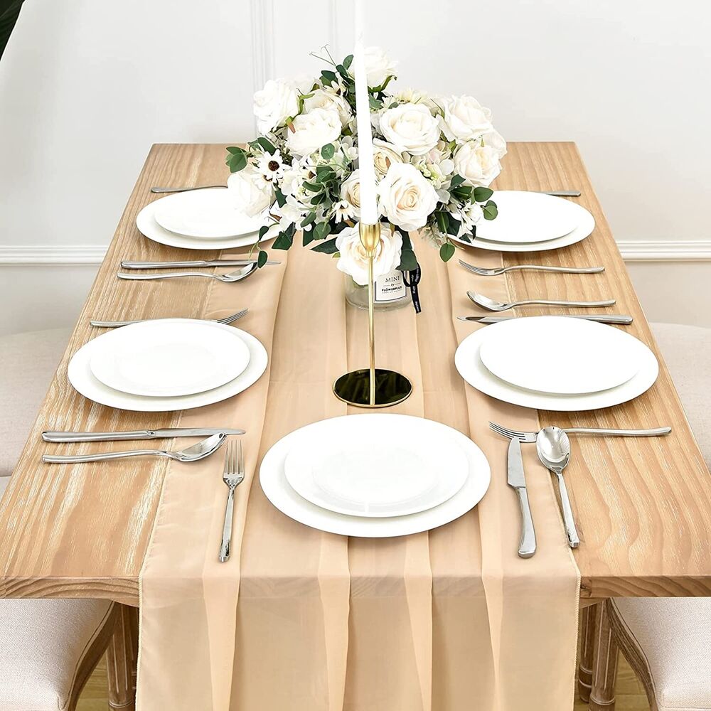 Wedding Table Runner 70x500cm Polyester Flowing Romantic Dusty Rose Party Decors
