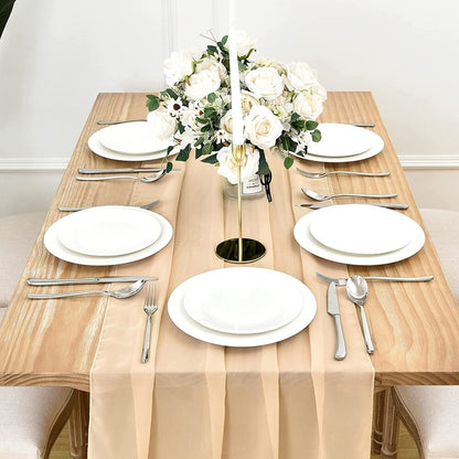 Wedding Table Runner 70x500cm Polyester Flowing Romantic Dusty Rose Party Decors