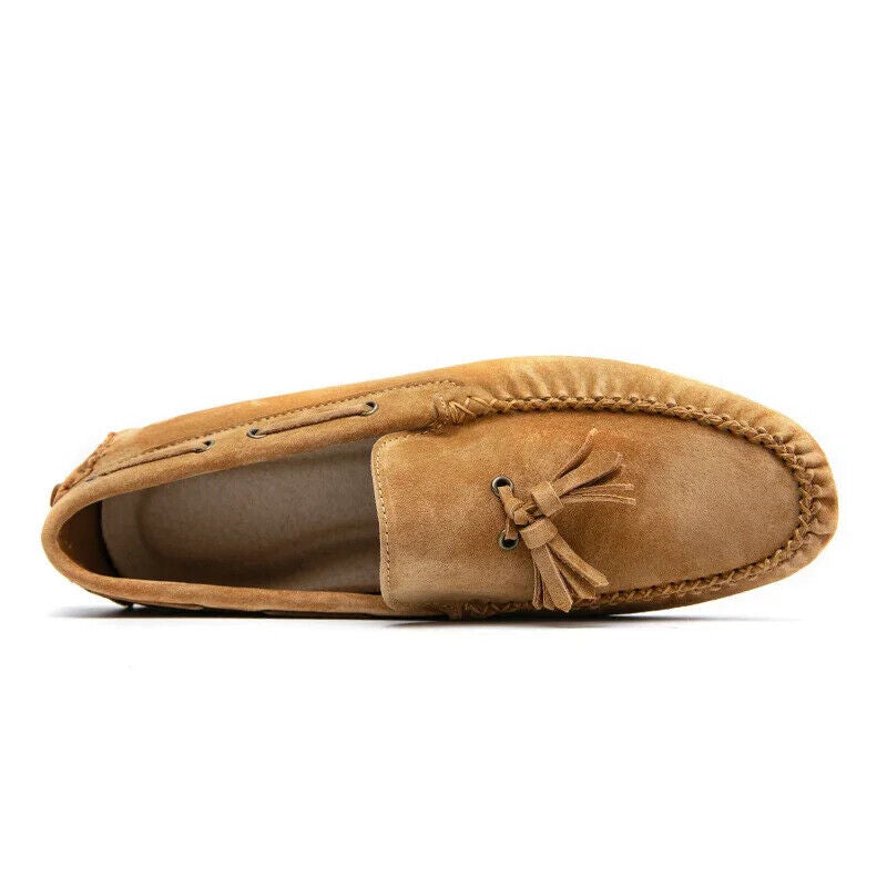 Men Loafers Spring Autumn Genuine Leather Shoes Men Warm Flats Driving Shoes