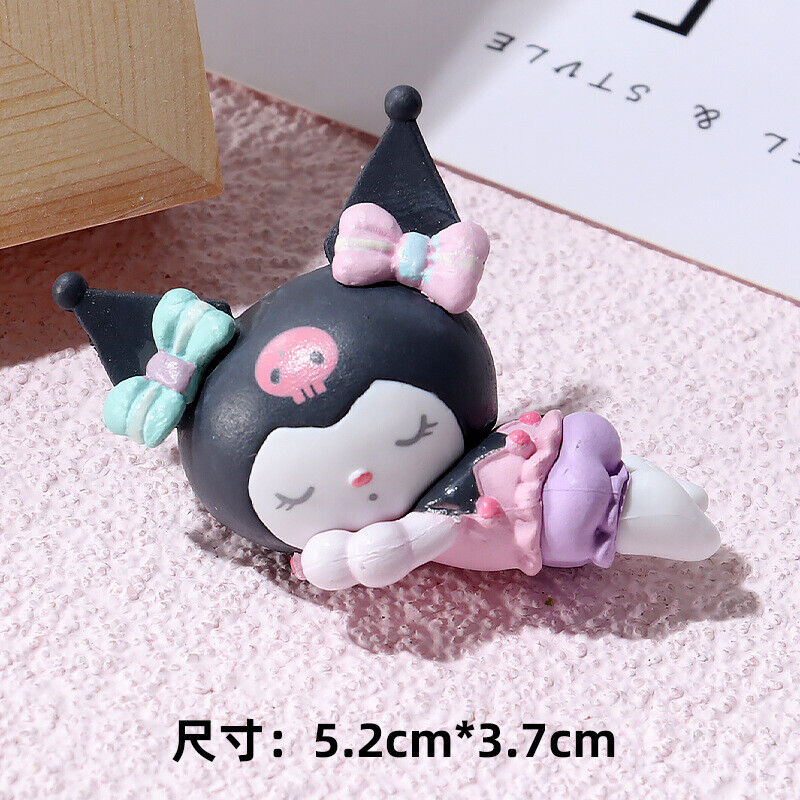 5pcs Kuromi My Melody Cinnamoroll Sleeping Figures Hello Kitty Pochacco Doll Toy