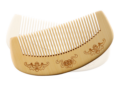 Chinese Box-wood HandCarved Wealth Anti-Static Hair Massage Wooden Comb