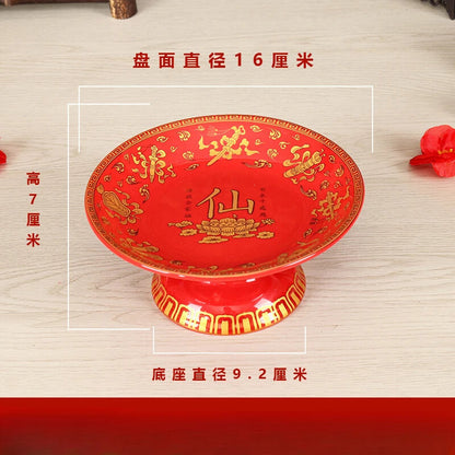 Xianjia High Foot Supply Tray Buddhist Hall Tribute Plate Supplies