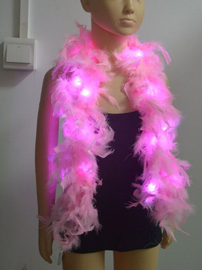 Feather Boa 2M Glowing LED Lights Party Wedding Halloween Costumes Scarf 60g 80g