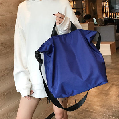 Nylon Shoulder Bag Large Waterproof Cloth Handbag Tote Crossbody Traveling Purse