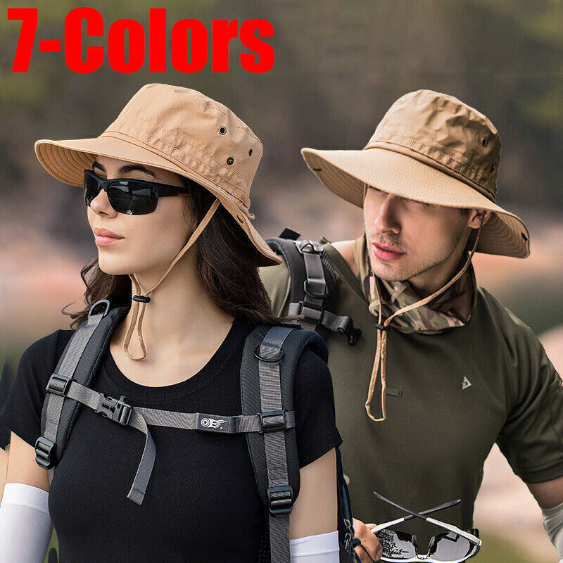 Sun Hat UV Protection Wide Brim Breathable Bucket Cap Summer Fishing Men Women