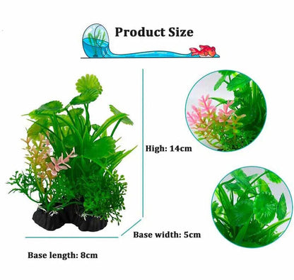 Aquarium Decor Plastic Aquatic Artificial Plants Fish Tank Water Ornament 8x14cm