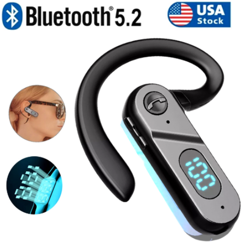 Trucker Bluetooth 5.2 Wireless Headset With Noise Cancelling Mic For Phones PC
