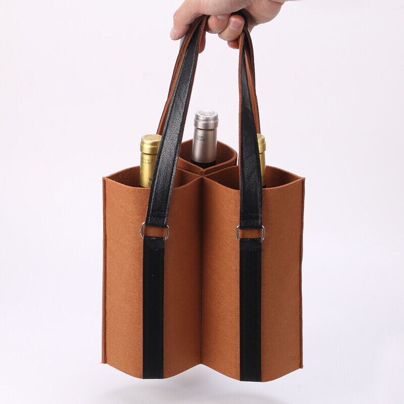 Wine/beer Bag Felt Beer Wine Protective Handbag Storage Bag Portable Carrier