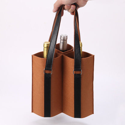 Wine/beer Bag Felt Beer Wine Protective Handbag Storage Bag Portable Carrier