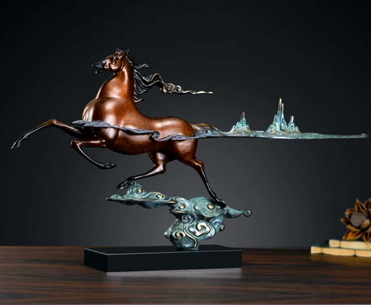 All copper horse ornaments, instant success handicrafts