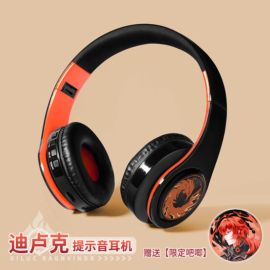 Genshin Impact Diluc Ragnvindr Wireless Bluetooth Headset Foldable Headphones