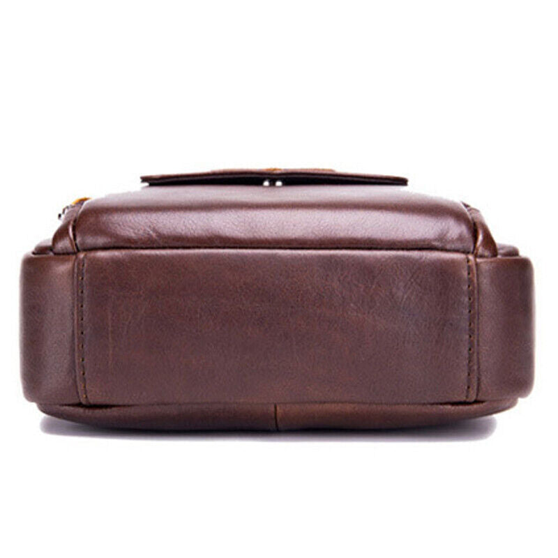 Men's Sling Shoulder Bag, Genuine Leather 8 inch Handbags Casual Messenger Bags