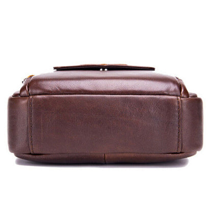Men's Sling Shoulder Bag, Genuine Leather 8 inch Handbags Casual Messenger Bags