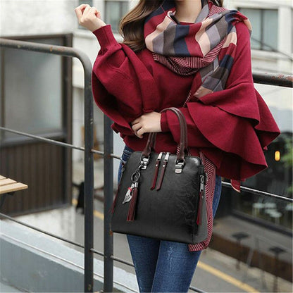 Womens Ladies Casual Retro Oil Leather Handbag Crossbody Bag Tote Shoulder Purse