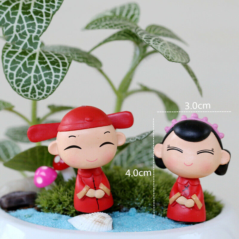 Groom Wedding Decoration Micro Landscape Ornament and 2pcs/lot Couple Doll Brid