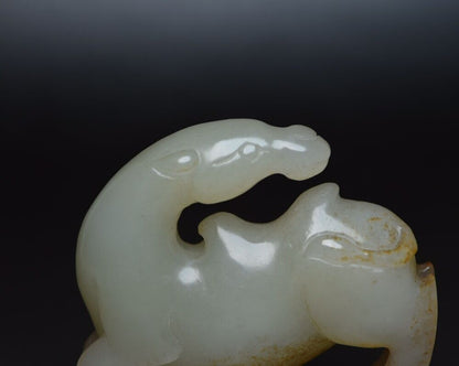 Chinese Natural Hetian Jade Carving Exquisite Camel Statue Figurine Collection