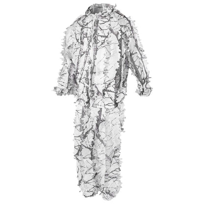 Ghillie Suit Pongee Snow Wild Camouflage 3D Leaf Jacket Pant Set Hunting Clothes