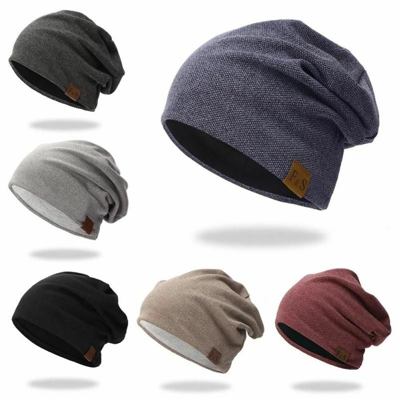 Hat Beanie Cap Outdoor Bonnet Skiing Keep Warm In Winter Solid Color Knitted Cap