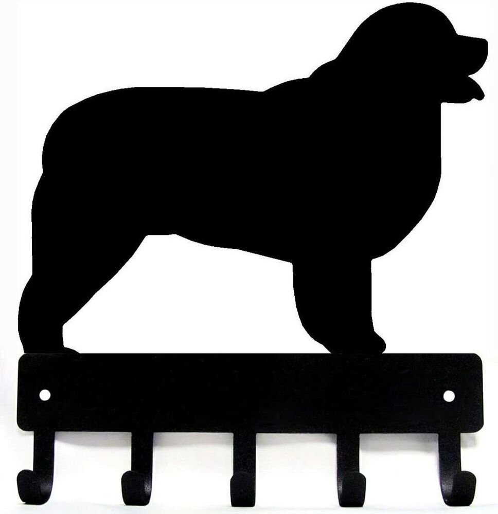 Newfoundland - Key Rack & Dog Leash Hanger - 9 inch /6 inch Wide Metal Wall Art