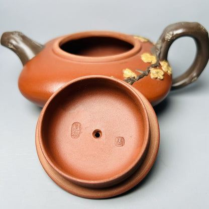 Vintage Chinese Yixing Purple Clay Teapot Zisha Ceramic Plum Blossom Tea Set Art