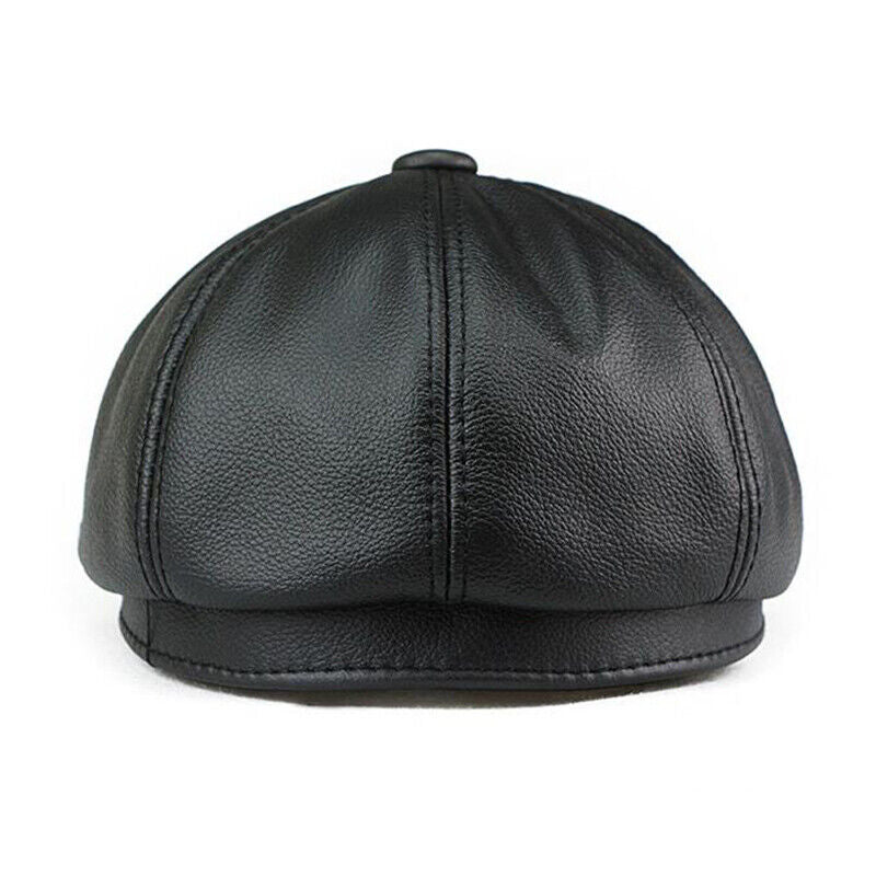 Men Real Leather Beret autumn Winter Hats Painter Newsboy Cap Vintage Style Hat